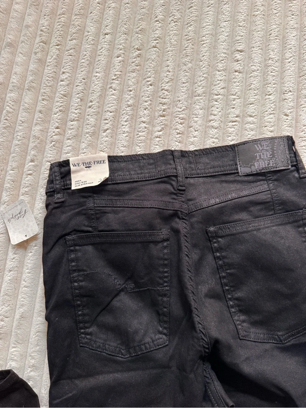 Nwt $128 Free People We The Free Xena Coated Straight Jeans Size 28